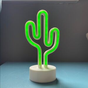 Small Green Neon Cactus Light Decor